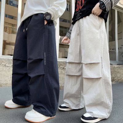 儿童裤子春装2026新款男童宽松休闲裤春秋款大童运动工装裤青少年