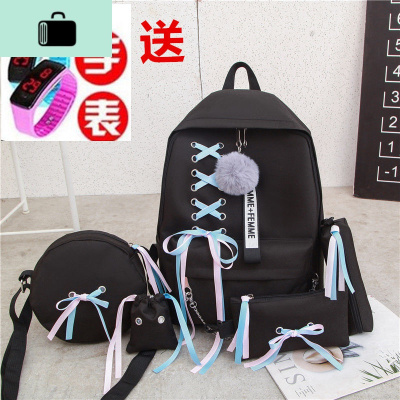 多件套超火双肩包女2019新款女韩版初高中双肩背包校园小学生书包NEW LAKE