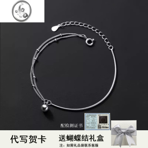 JiMiS925银银双层光珠蛇骨手链女时尚简约气质ins个性圆珠小众手饰夏