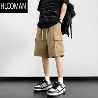 HLCOMAN工装短裤男潮牌美式卡其色直筒休闲裤夏季薄款宽松五分裤裤子