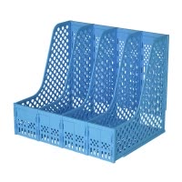 齐心 B2075 易安装资料架(四格)蓝 1个