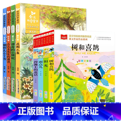 [8册]金波四季美文+金波四季童话(注音版) [正版]金波春夏秋冬美文注音版全套4册 树和喜鹊沙滩上的童话雨点儿阳光一年