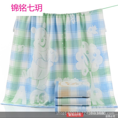 锦铭七玥正品 纯棉双层毛圈小维尼纱布童被 儿童毛巾被 空调毯 夏凉被