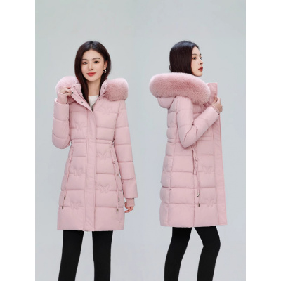棉衣女长款冬季新款韩版修身棉袄加厚保暖大毛领大码外套