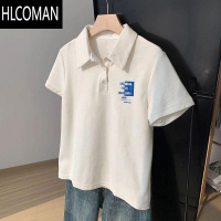 HLCOMAN短袖衫男2025年新款夏季简约翻领休闲上衣宽松学生体恤衫