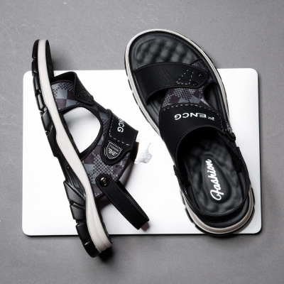 厂家批发夏季新款沙滩鞋外穿开车两用防滑户外休闲男士凉鞋