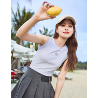 [2.5折价48元]唐狮夏季新款女背心前胸星星镂空辣妹时尚设计感内搭外穿G