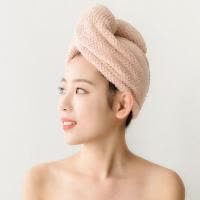 干发帽女吸水速干纯棉双层加厚网红款浴帽擦洗头发毛巾浴巾冒 三维工匠 ST加厚干发帽2条装粉色+奶白