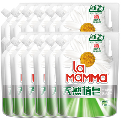 妈妈壹选无添加天然植皂酵素袋装1kg*12皂液洗衣液机洗威露士出品