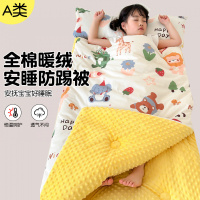 安抚豆豆绒秋冬婴儿睡袋一体式宝宝睡觉加厚防踢被子护肚