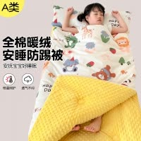 安抚豆豆绒秋冬婴儿睡袋一体式宝宝睡觉加厚防踢被子护肚