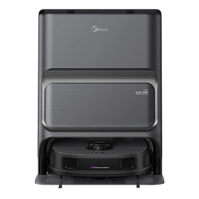 美的(Midea)扫地机器人扫拖一体 V12 自动集尘扫拖洗烘一体机自动清洗拖布烘干洗地机--自动上下水版拖地机