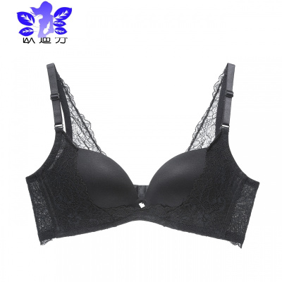 Ideamini新款美背蕾丝性感内衣无钢圈文胸薄款光面聚拢胸罩文胸套装
