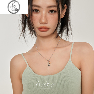 JiMi 人鱼传说 小众设计感时髦金银撞色不规则爱心项链锁骨链