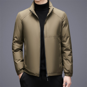 防风立领短款轻羽绒服秋冬白鸭绒休闲羽绒服爸爸装保暖羽绒男外套