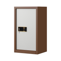 鑫升顺指纹电子保密柜钢制密码文件柜档案柜办公柜矮柜保密资料柜单门咖白钥匙指纹