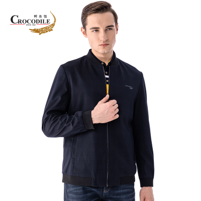 鳄鱼恤CROCODILE 秋冬男士新款商务时尚格纹休闲夹克外套 顺丰发货 BJ-53501