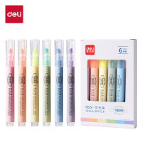 得力(deli)经典6色荧光笔彩色醒目标记笔 办公记号笔手帐S624