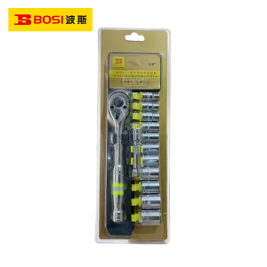 波斯(BOSI) 荧光系列13件10mm系列塑夹套筒组套 3/8