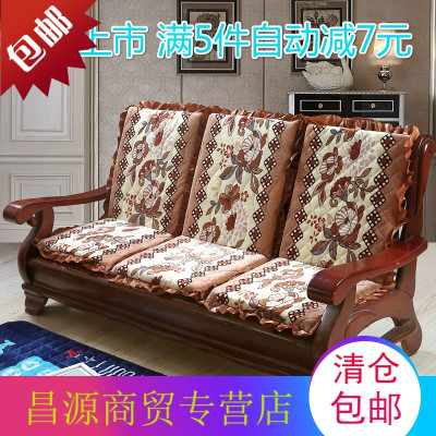 冬季防滑红木实木质沙发坐垫带靠背单人三人座加厚海绵垫子可拆洗