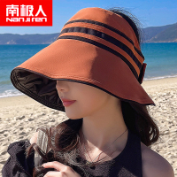 帽子女夏季防晒遮阳空顶大帽沿棋盘格韩版显脸小折叠太阳沙滩帽