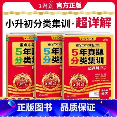 [3本套装]语文+数学+英语 5年真题分类集训 小学升初中 [正版]2025版小升初重点中学招生五年真题试卷精选5年真题
