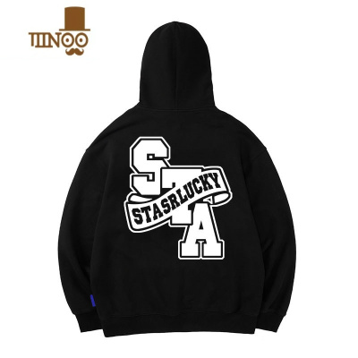 YANXUSTA SR XRMD设计横幅字母连帽卫衣男国潮休闲加绒女