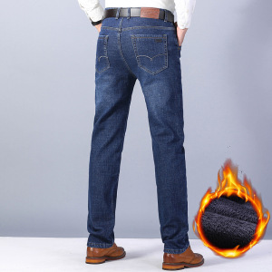 舒适加绒牛仔裤男士春秋款品质水洗直筒裤男款jeanstrousers_383