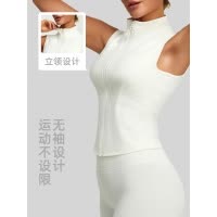 新款无袖健身外套女弹力紧身显瘦运动上衣