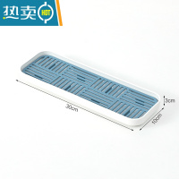 敬平大肥皂盒大号长方形沥水盒洗衣皂盒肥皂香皂置物架香皂盒沥水创意 新款小号蓝色