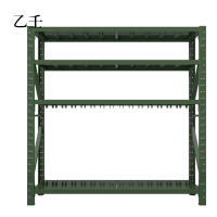 乙壬消防铁锹镐农具摆放架安保装备器材存放架军绿色拆装盾牌货架盾牌架2000*600*2000[工厂现做 7天内发货]