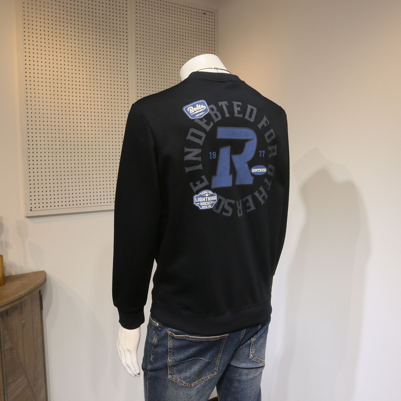 男士印花卫衣男圆领修身休闲上衣青年套头秋冬季打底衫潮ins欧货