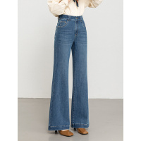 20266春季新款弹力修身喇叭拖地裤女高腰显瘦微喇牛仔长裤