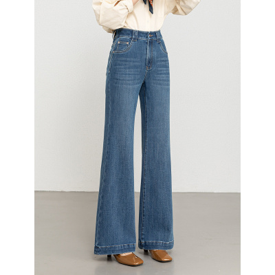 20266春季新款弹力修身喇叭拖地裤女高腰显瘦微喇牛仔长裤