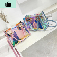 INS今年流行小包包2020新款潮斜挎女包镭射手提单肩透明果冻夏天NEW LAKE女斜挎包