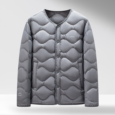 潮流新款无领外穿内搭轻羽绒服秋冬新国标90白鸭绒男式保暖羽绒服