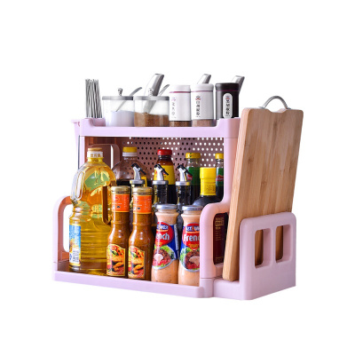 厨房置物架子调料架油盐酱醋收纳架调味品家用落地多层刀架砧板架