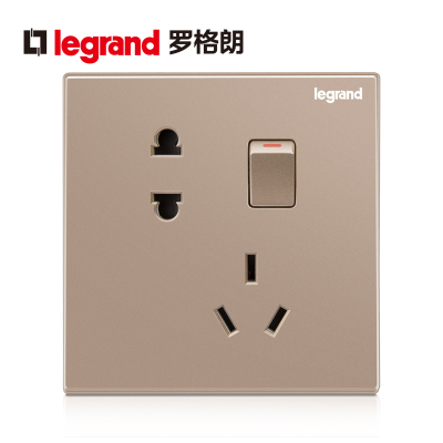 金5孔插座家用86型二三插五孔带开关家用暗装墙壁电源带开关插座品牌