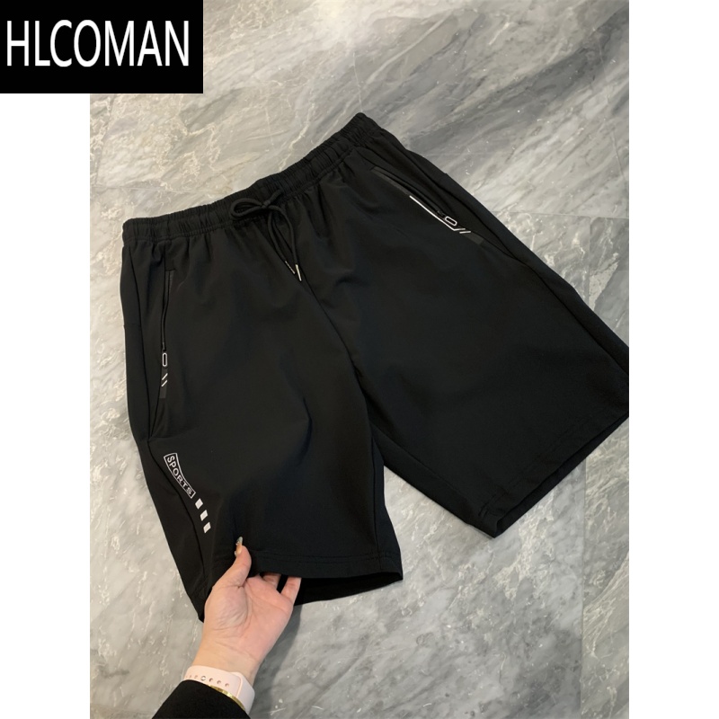 HLCOMAN堂吉柯德 冰丝速干!薄款透气丝滑垂坠运动休闲裤短裤五分裤夏男
