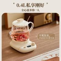 小熊(Bear)养生壶迷你养生杯小型分体式煮茶壶煮茶器办公室家用加热杯垫花茶壶[玻璃滤网]0.4LYSH-E0