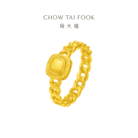 周大福流金岁月系列 复古小面包 足金黄金戒指(工费:620计价) F232055七夕礼物