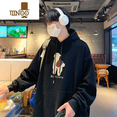 YANXU日系设计感卫衣男生连帽ins潮牌衣服2023新款美式外套