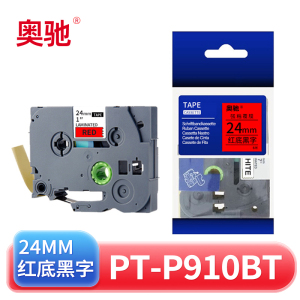 奥驰 标签色带PT-P910BT 24mm红底黑字 个