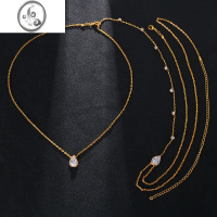 JiMi高品质后背链 锆石项链身体链欧美轻奢 back chain气质礼服配饰