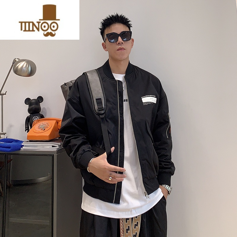 YANXU飞行夹克外套男潮牌痞帅棒球服美式休闲百搭立领高端上衣男