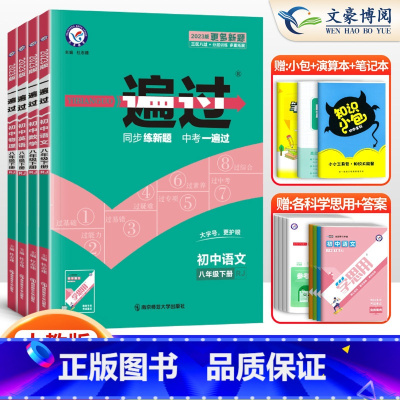 [语数英物 4本]8下 人教版 八年级/初中二年级 [正版]2024版初中一遍过八年级上册下册数学语文英语物理政治历史地