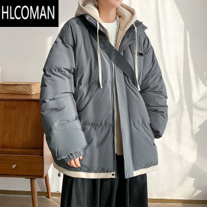 HLCOMAN连帽棉衣男冬季新款加厚休闲羽绒棉服假防寒袄子外套