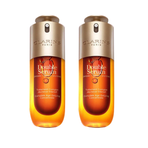 娇韵诗(CLARINS) 双萃焕活修护精华露 保湿补水 易吸收不油腻 抗初老 抗皱 熬夜精华 精华露50ML 两瓶装