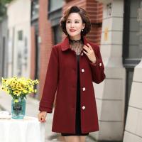 迪鲁奥（DILUAO)妈妈秋装毛呢外套50岁40中年女春秋上衣服中老年秋冬呢子