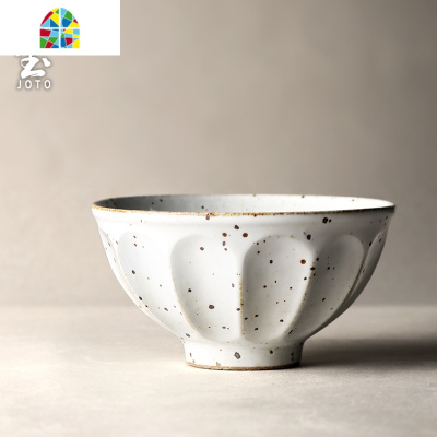 手工粗陶米饭碗简约景德镇碗加厚陶瓷日式餐具单个汤面碗大号家用 FENGHOU 曜石黑大号